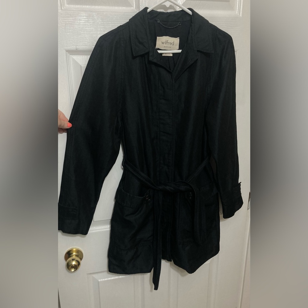 Wilfred black wool utility jacket